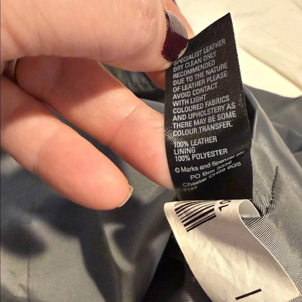 Marks & Spencer Autograph Gray‎ Leather Shift Dress Modern Minimal US 6 UK 10